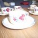 6 vintage Lunéville cups with saucers