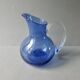 Blue bubble glass pitcher
