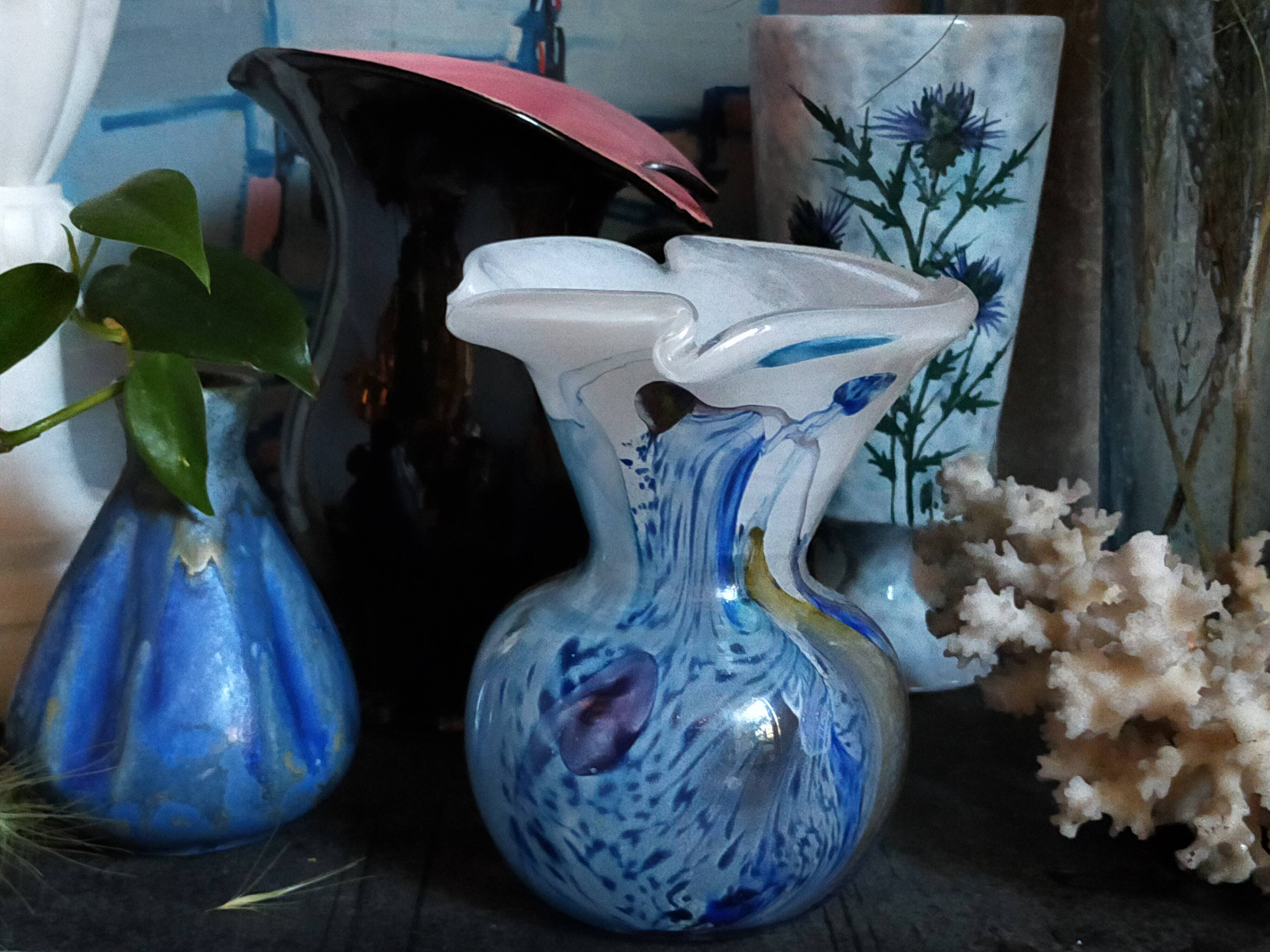 Vase glass paste of the glassmakers of Maure Vieil Mick and Bob Le Bleïs 80s