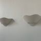 Pair of vintage wall lights, plaster and sandblasted glass, France 1970