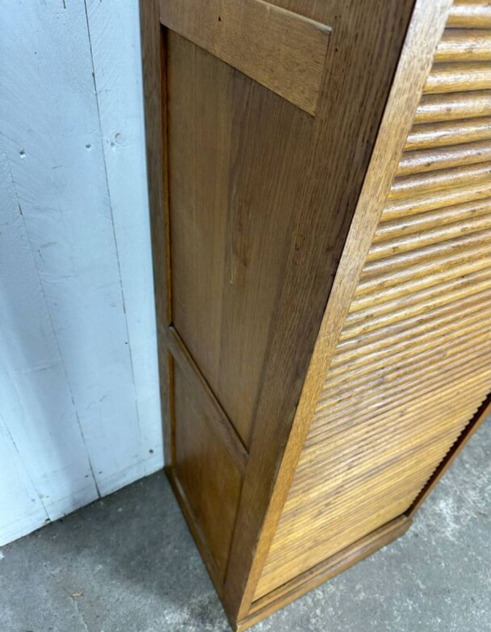 Vintage wooden curtain cabinet – antique office furniture