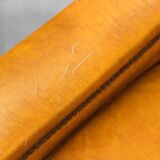 Coppia di poltrone in eco-pelle marrone anni ’50 vintage modernariato