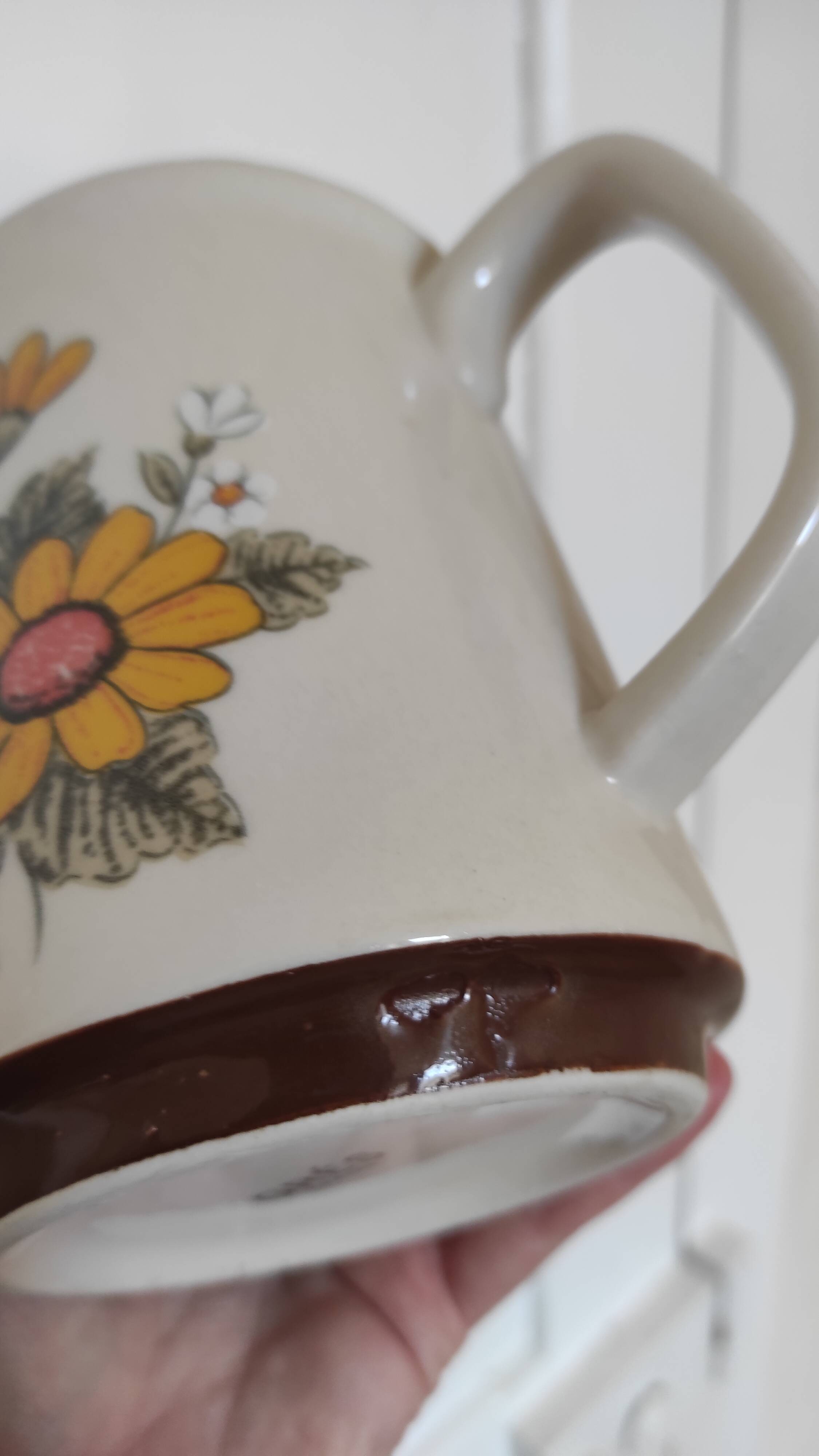 Vintage stoneware flower teapot