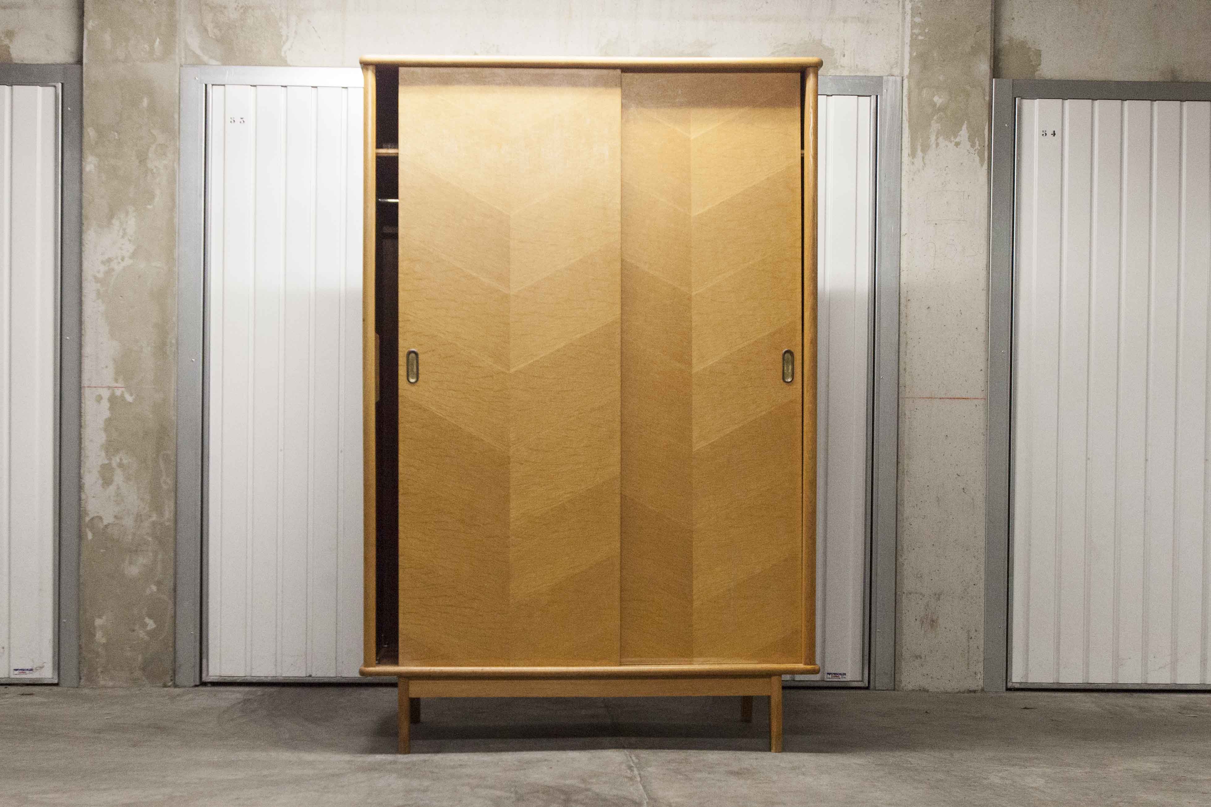 Scandinavian wardrobe 2 sliding doors 1960