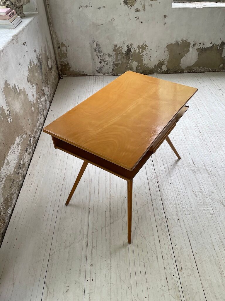 Vintage oak compass desk