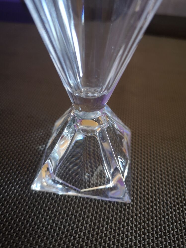 Pair of flutes/champagne glass in Art Deco crystal - 1920s/1930s