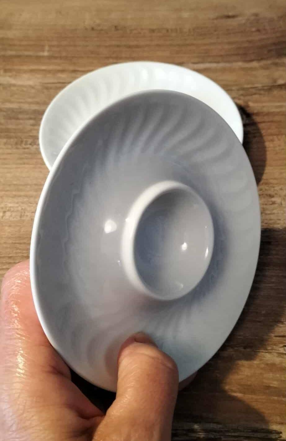 Set of white porcelain egg cups Bareuther Waldsassen 1970s