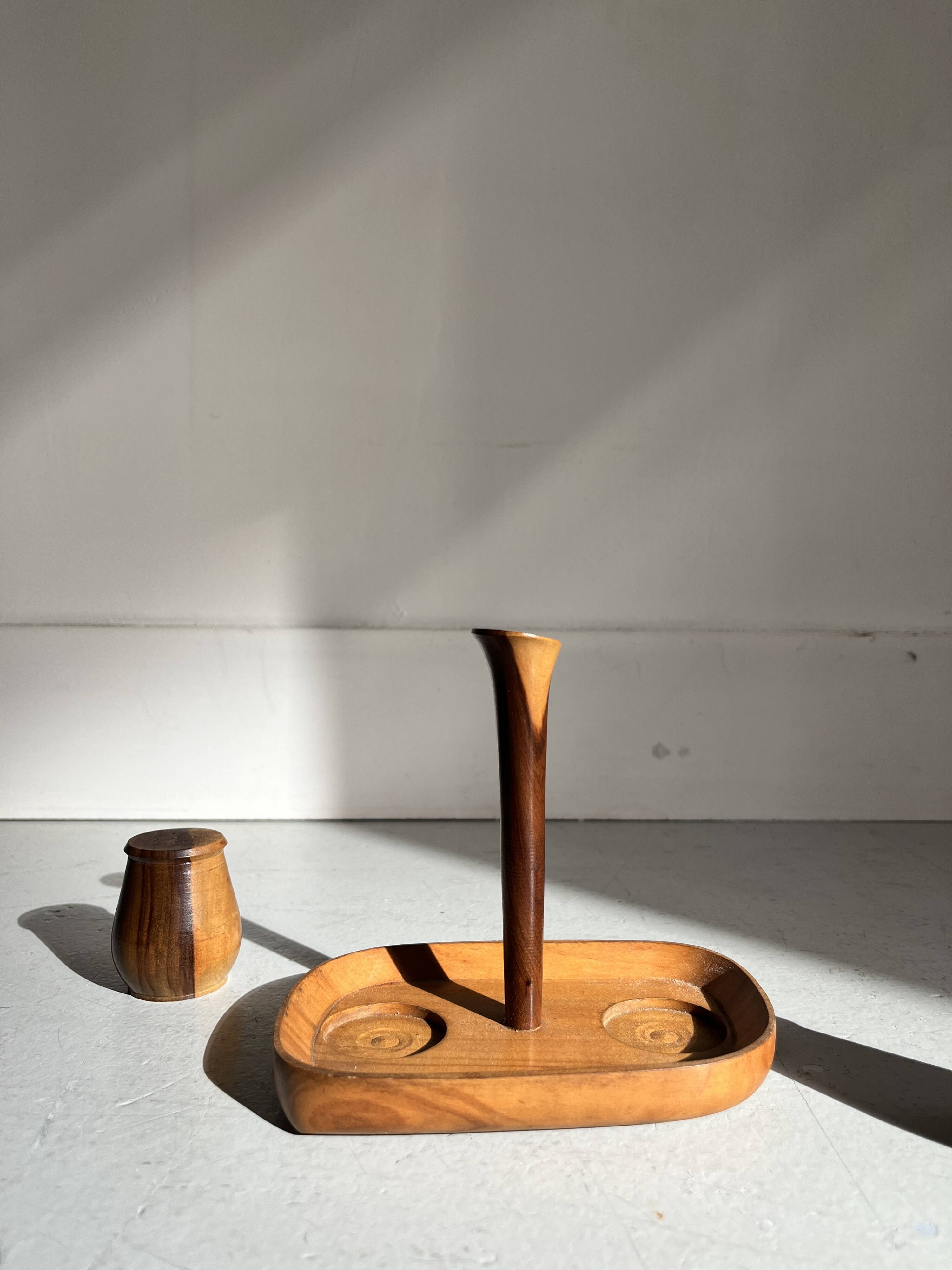 Scandinavian teak wood salt and pepper shaker set, 1950