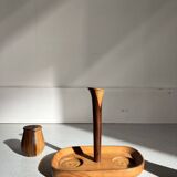 Scandinavian teak wood salt and pepper shaker set, 1950