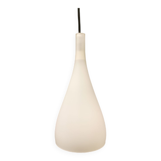 French hanging lamp in milky white glass, model Gin Fizz, produced by SCE.