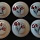 Series of six Orchies earthenware dessert plates model Simone