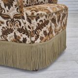 1960s, Danish highback armchair, furniture velour fabric, ash wood.