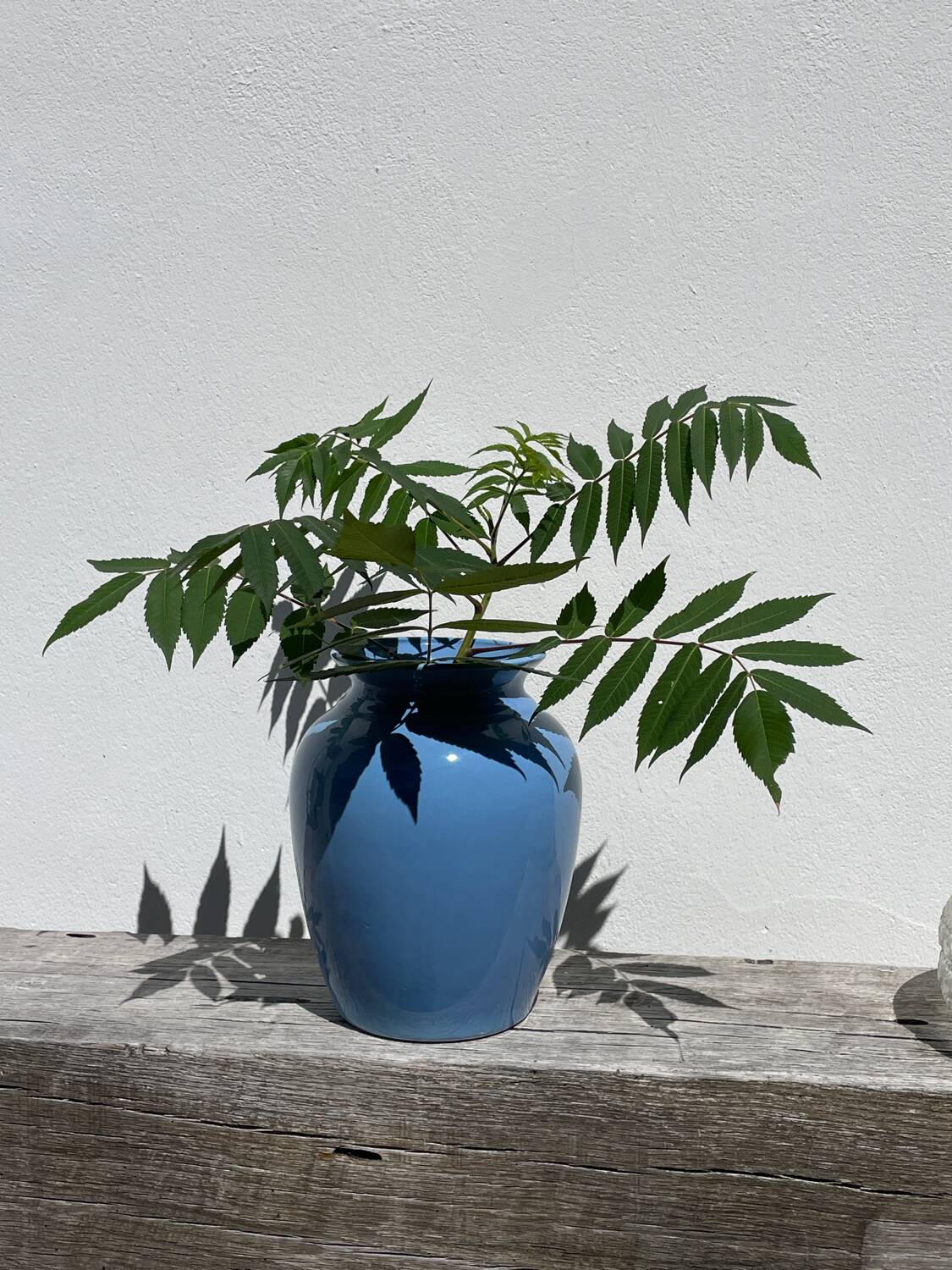 Vase en céramique bleue, 1980