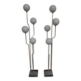Set of Two 1960's Goffredo Reggiani Chrome Orb Italian Floor Lamps
