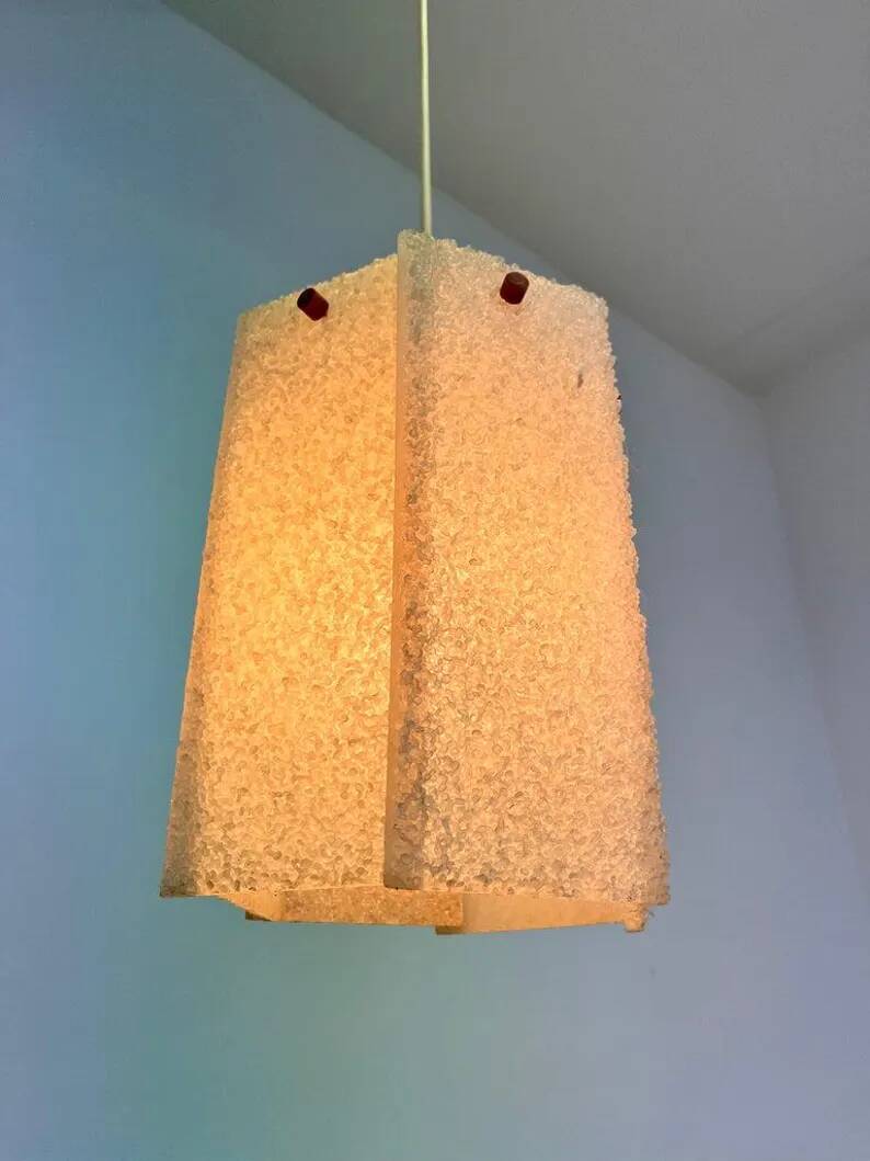 Plastic Epoxy Resin Mid Century Pendant, Czechoslovakia, 1970s