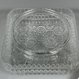 1960s 1970s Ceiling Lamp Flush Mount in Glass & Metal Space Age Design