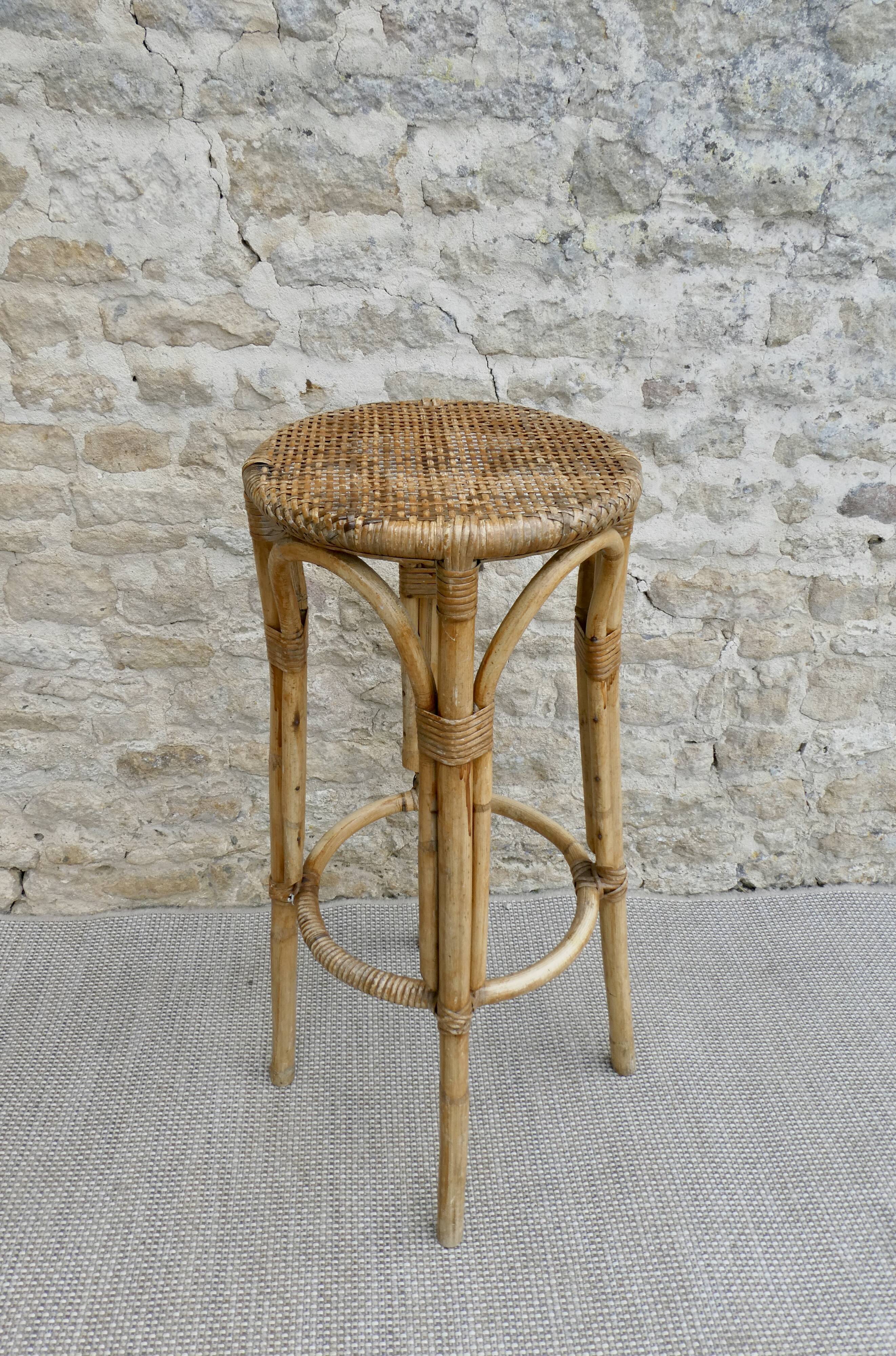 High, bar, rattan, braided seat