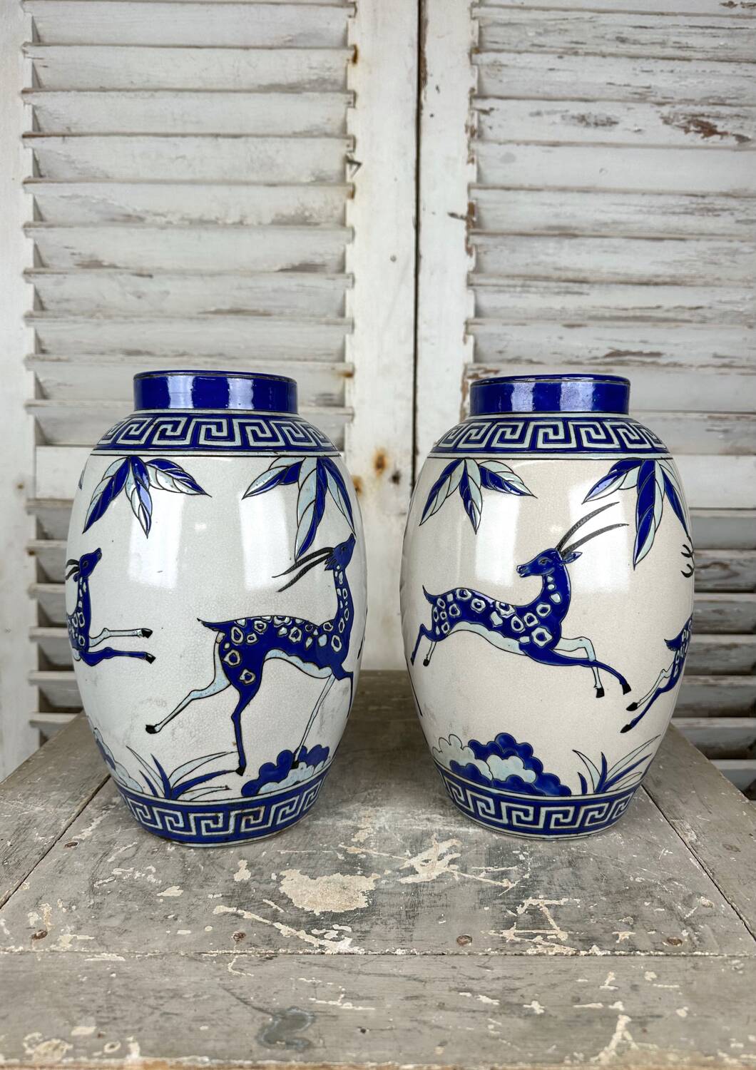 Pair of Art Deco style ceramic vases