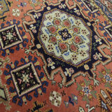 Vintage Orange Wool Azerbaijan Area Rug- 142x187cm
