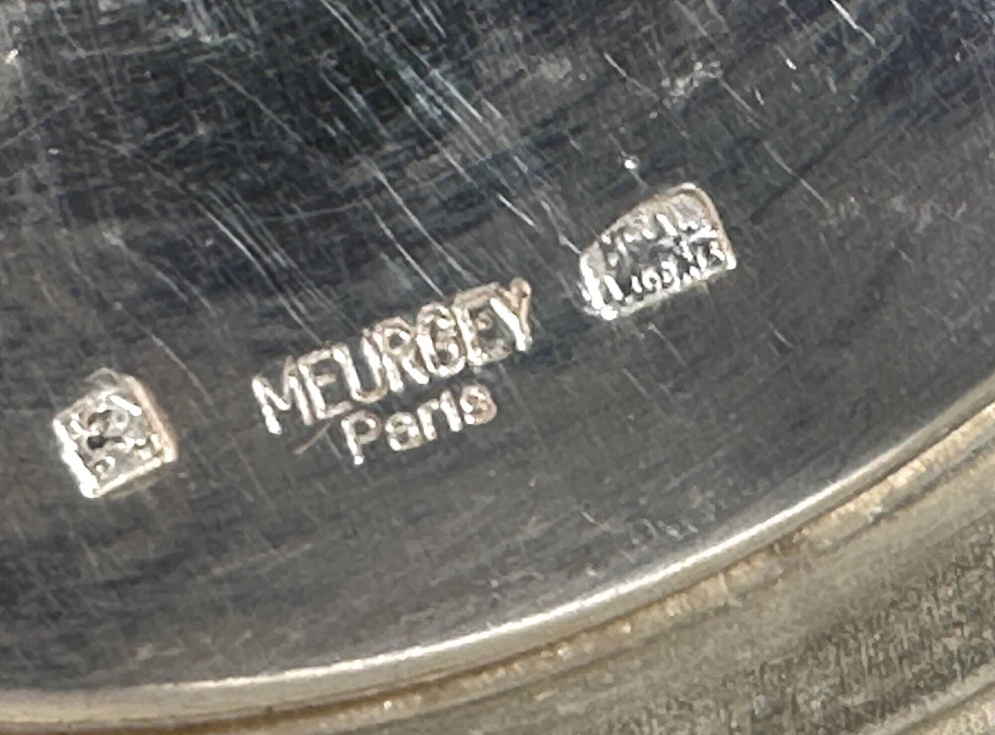 Pair of silver-plated candlesticks, silversmith Meurgey in Paris.