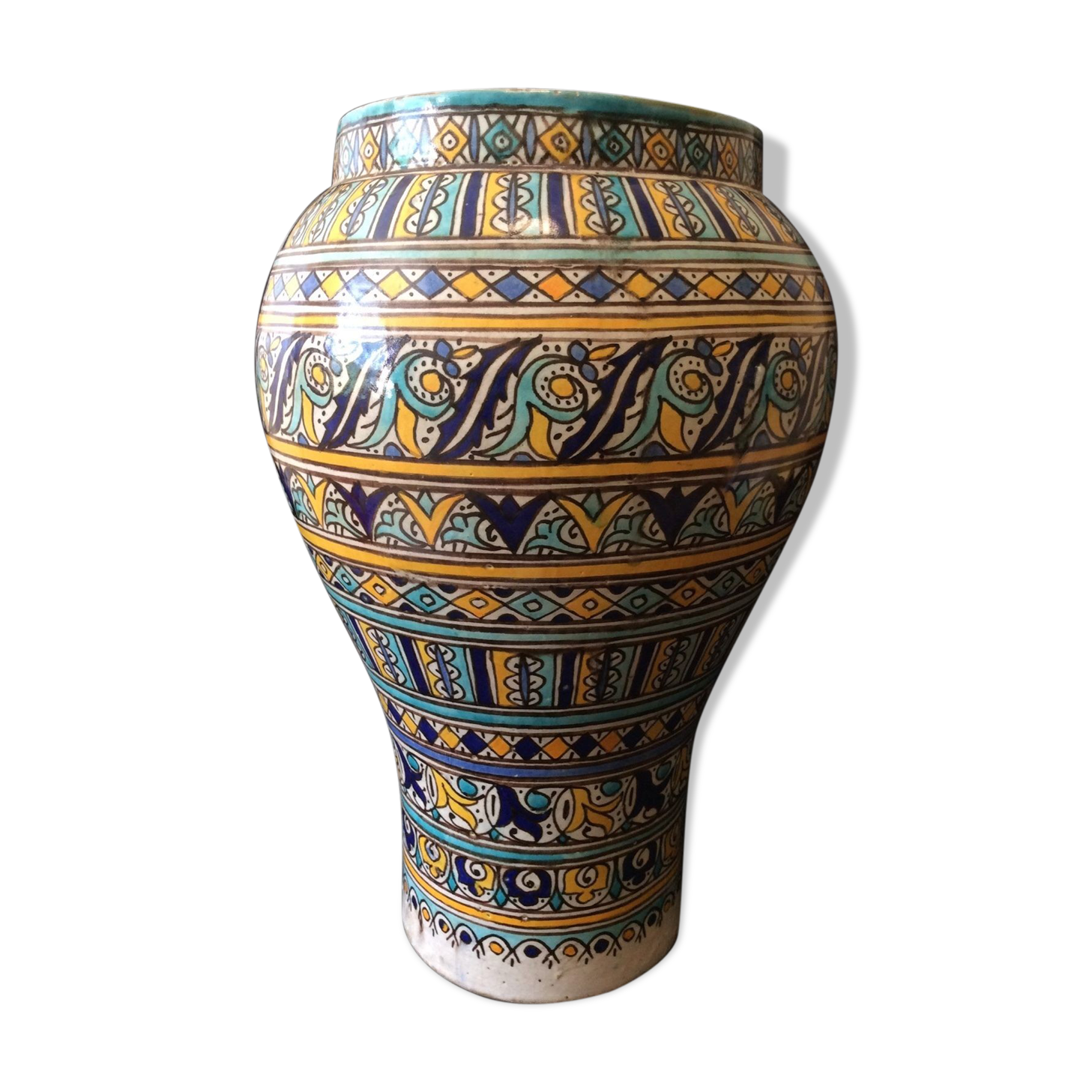 Fez Morocco great Khabya Jarre in earthenware H 44.5 cm late 19th 19th century