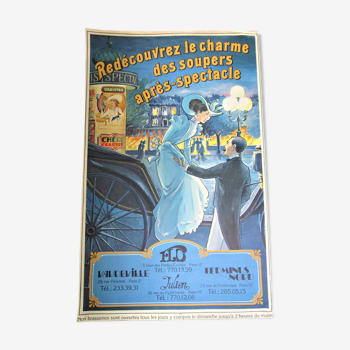 Original poster brasseries flo julien terminus north vaudeville vintage 80s