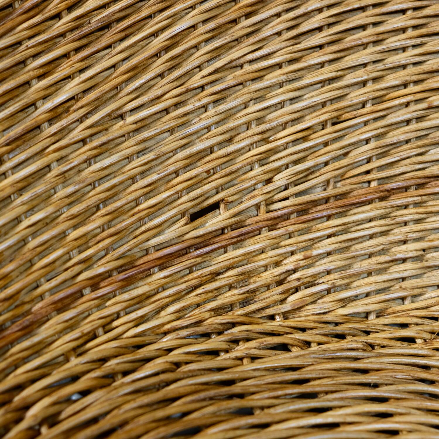 Large wicker basket armchair, Italy, 1970s