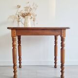 Antique table - solid wood desk with turned legs