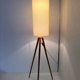 Scandinavian tripod floor lamp in teak