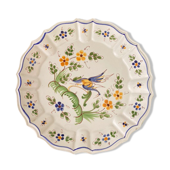 Old plate in Earthenware De Moutiers