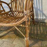Pair of rattan armchairs