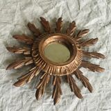 Gilded wood sun mirror, 60s