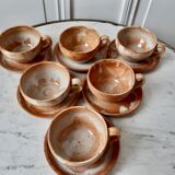 Lot of 6 cups sandstone with saucer