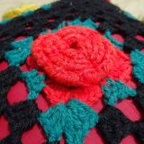 Wool cushion with vintage crochet