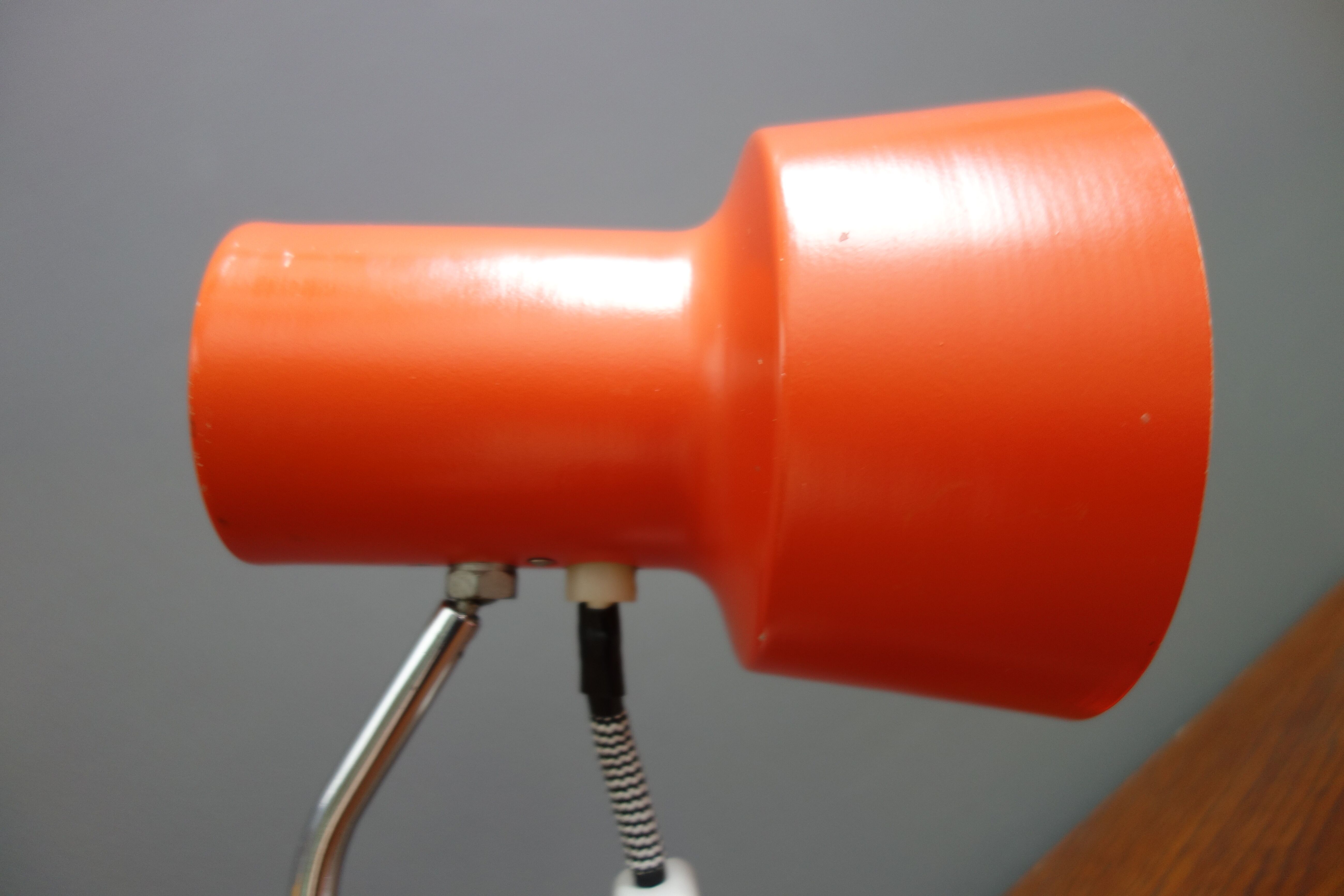 Orange desk lamp by Josef Hurka for Napako 1970