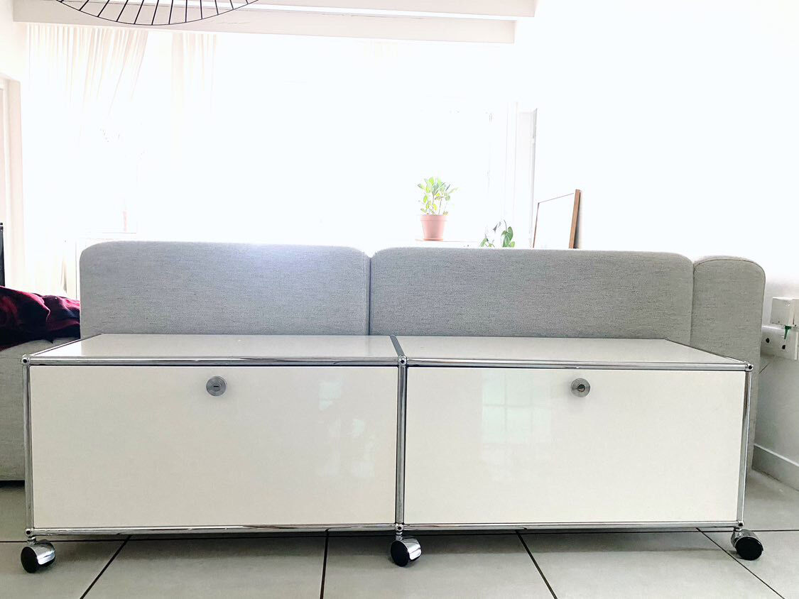 White USM two-box cabinet