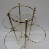 table, end table in gold metal and glass