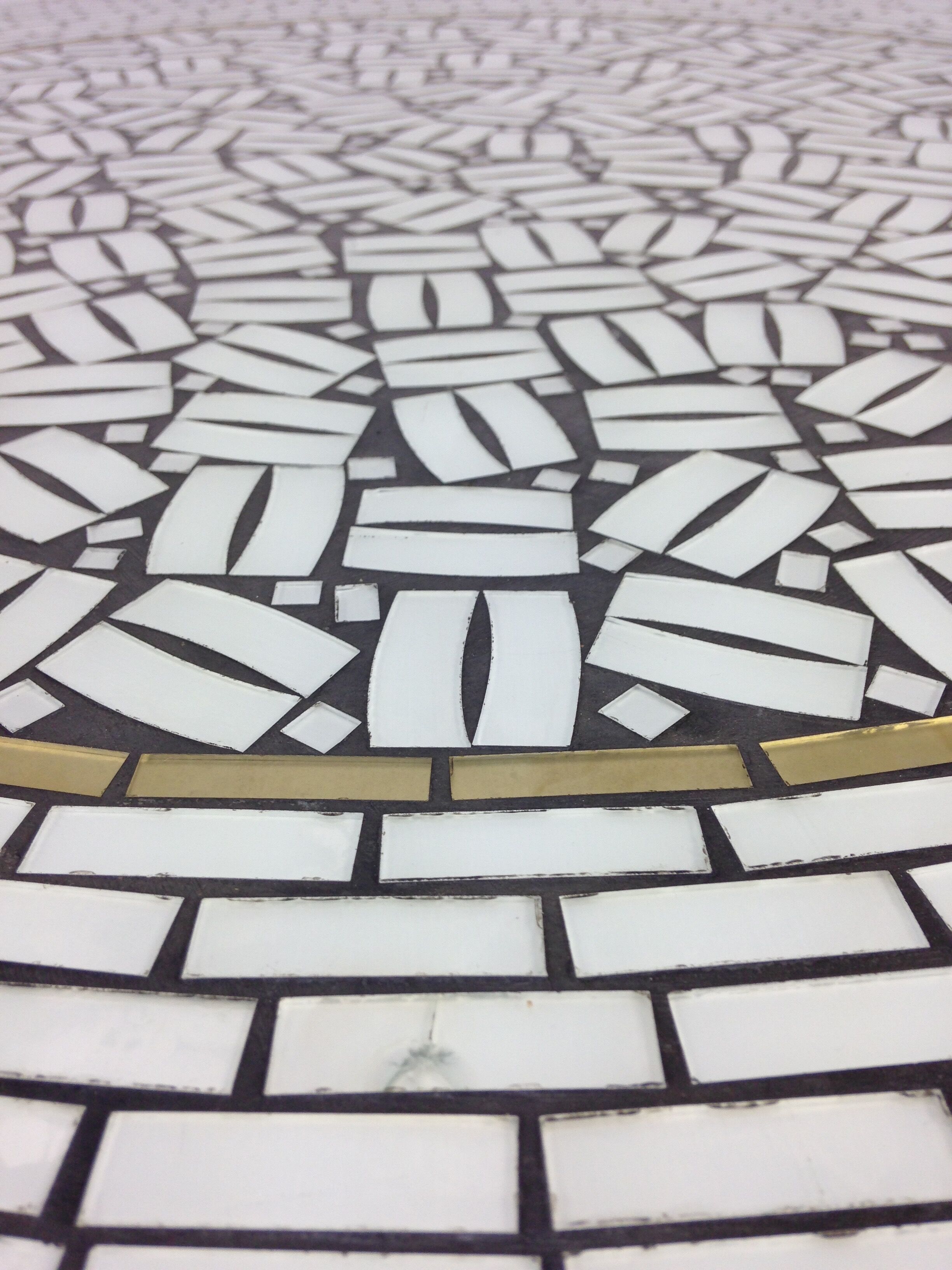 Large Round Mosaic Coffee Table by Berthold Muller, 1950s
