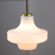 Mid-century white & brass pendant lamp