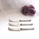 Lot de 3 petits couteaux à fromage métal argenté