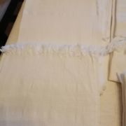 Set of 6 towels cotton i honeycomb fringes 1930 50