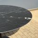 Original Knoll Tulip dining table (152cm) Nero Marquina glossy LIKE NEW!!