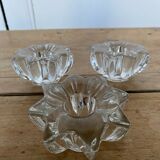 Set of 3 Pierre d'Avesn style glass candle holders