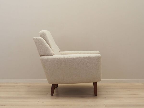 Fauteuil crème, design danois, années 1970, production : Danemark