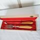 Case with cutlery for serving or cutting meat in baquelite