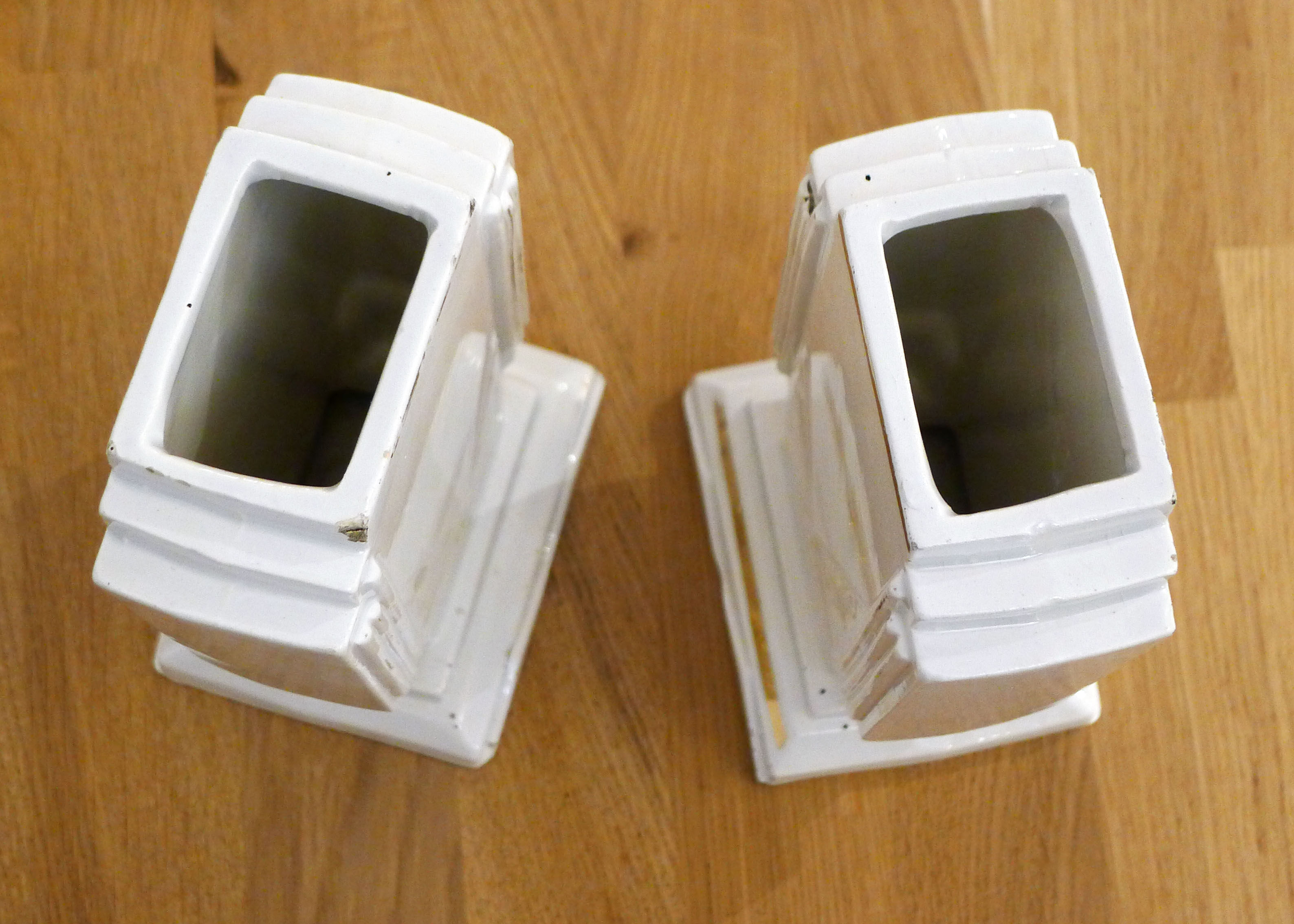 Pair of Art Deco flat vases