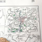 Old map of Austria, Czechoslovakia, Hungary 43x43cm from 1950