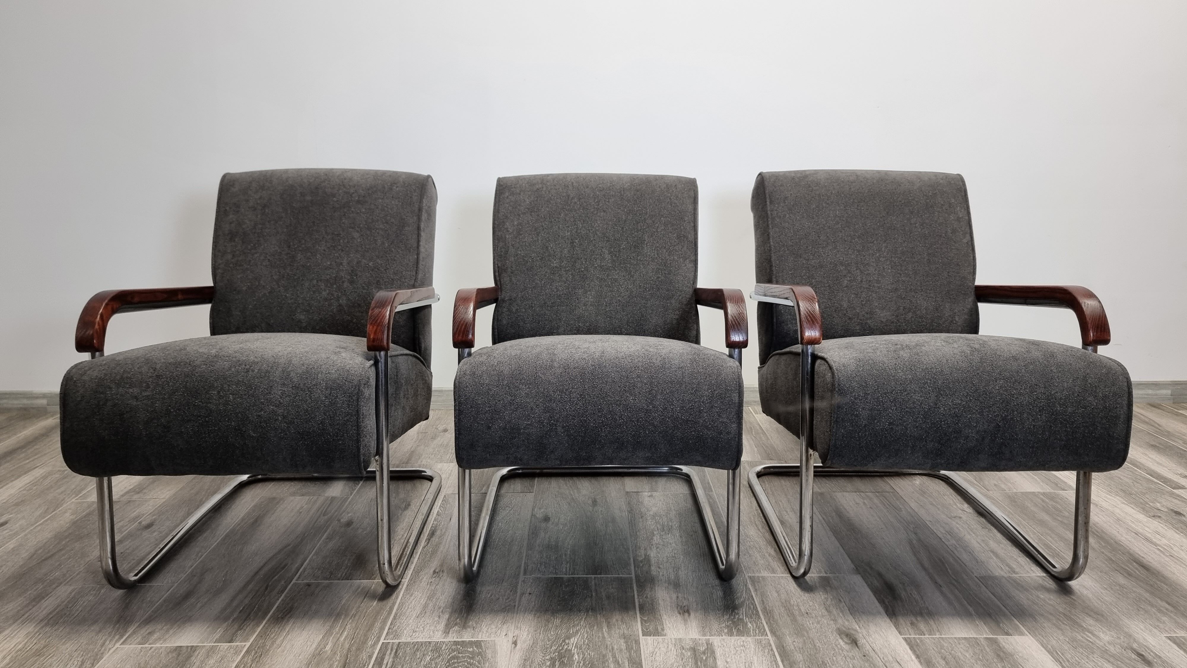 Tubular Armchairs by Anton Lorenz for Ton