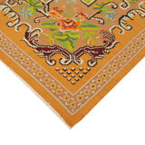 Kilim jaune moldave vintage fait à la main 200 cm x 300 cm