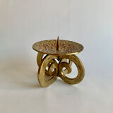 Brutalist bronze candleholder, 1970s